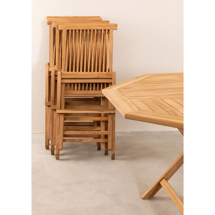 Set 6 sedie e tavolo teak — Bufano Brico Casa