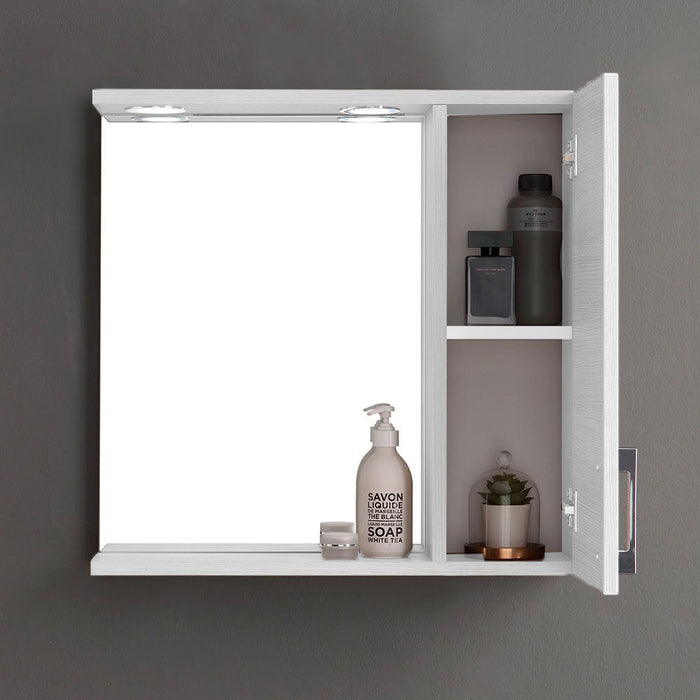 Specchio con luce rovero bianco — Bufano Brico Casa